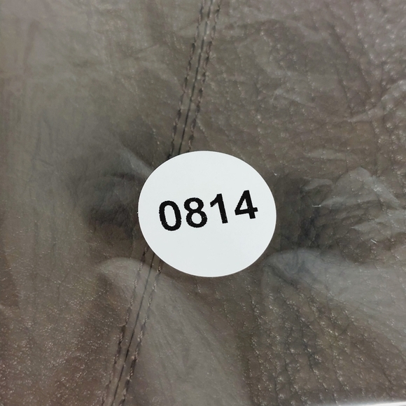 Great American Taupe Tan Purple Pattern Leather Works Shoulder Purse 0814 - Picture 13 of 13